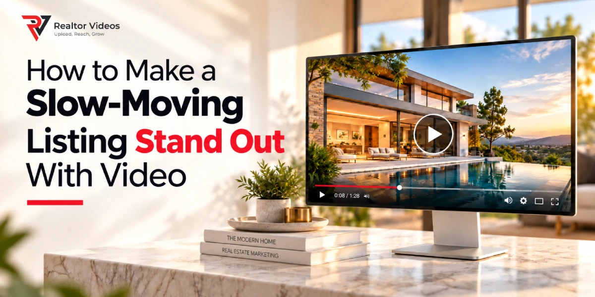 Real estate agent using property video to refresh the marketing of a slow-moving home listing